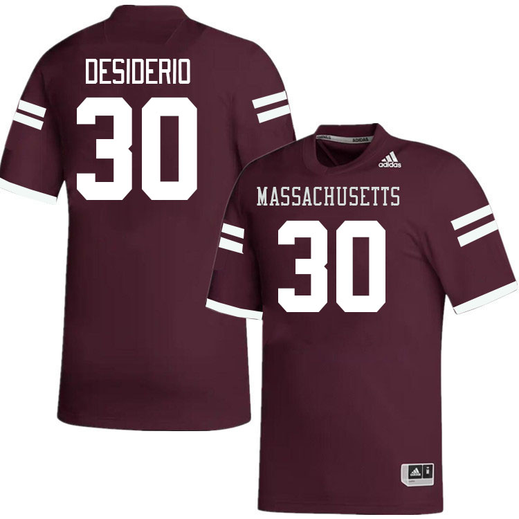 Massachusetts Minutemen #30 Cookie Desiderio College Football Jerseys Stitched-Maroon